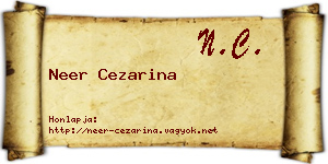 Neer Cezarina névjegykártya